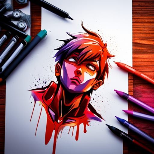 Evangelion Unit 01 Sketch in Graffiti Style