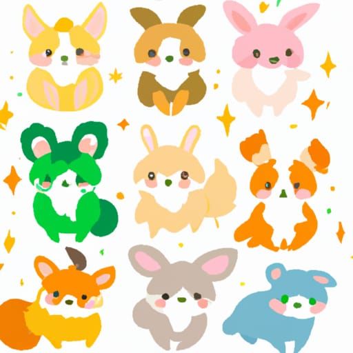 Kawaii Animal Illustration in Japanese Style