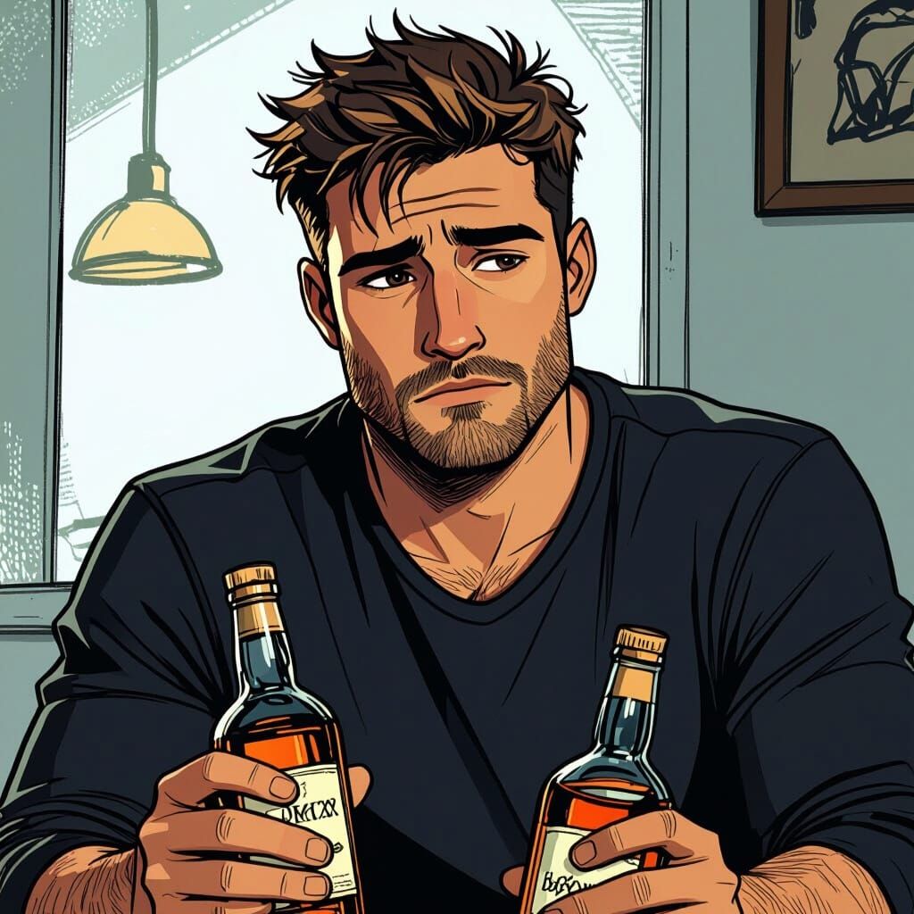 Masculine Avatar in Comic Book Illustration Style