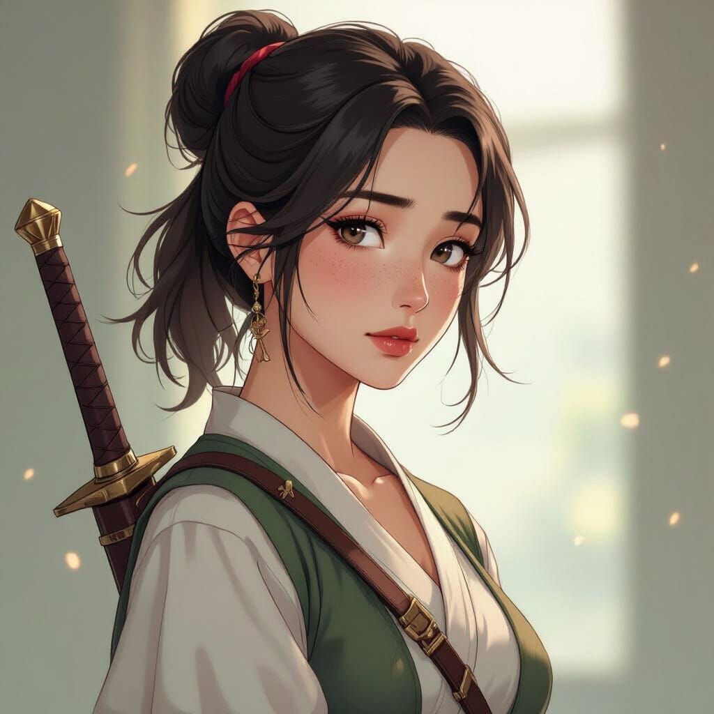 Anime Concept Art: Sad Handmaiden with Daggers