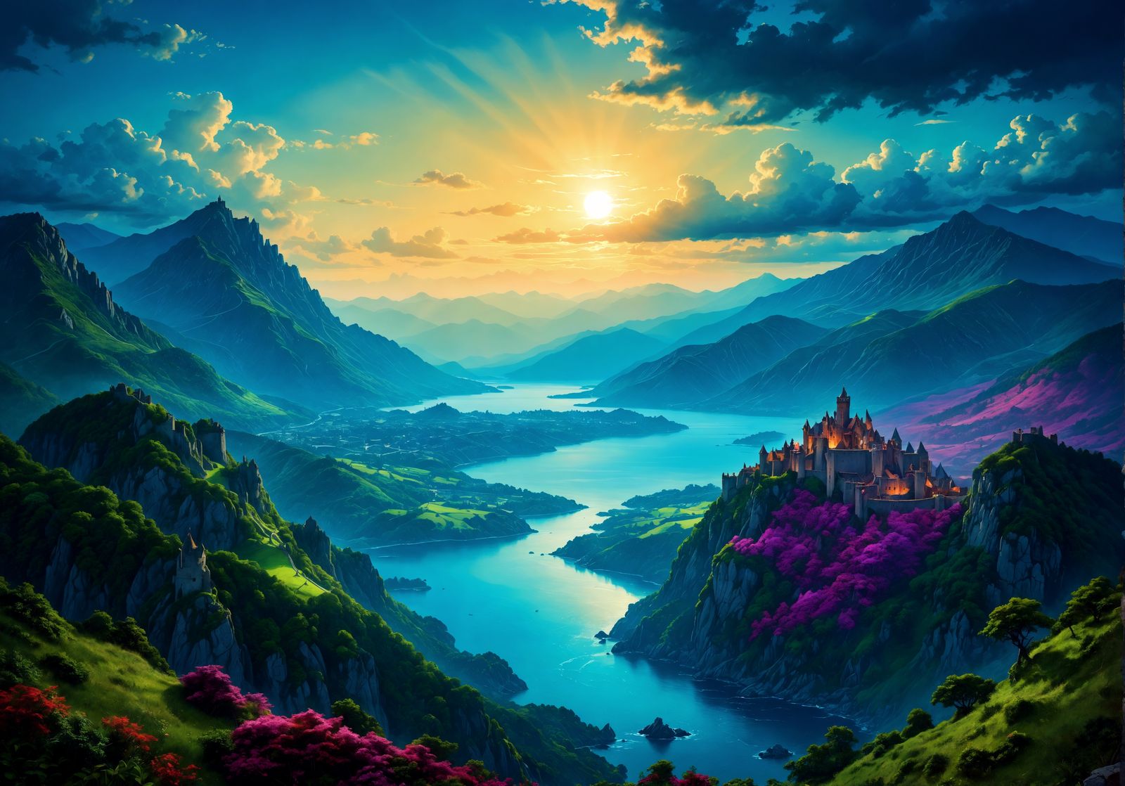 Ethereal Paradise in Vibrant Colors