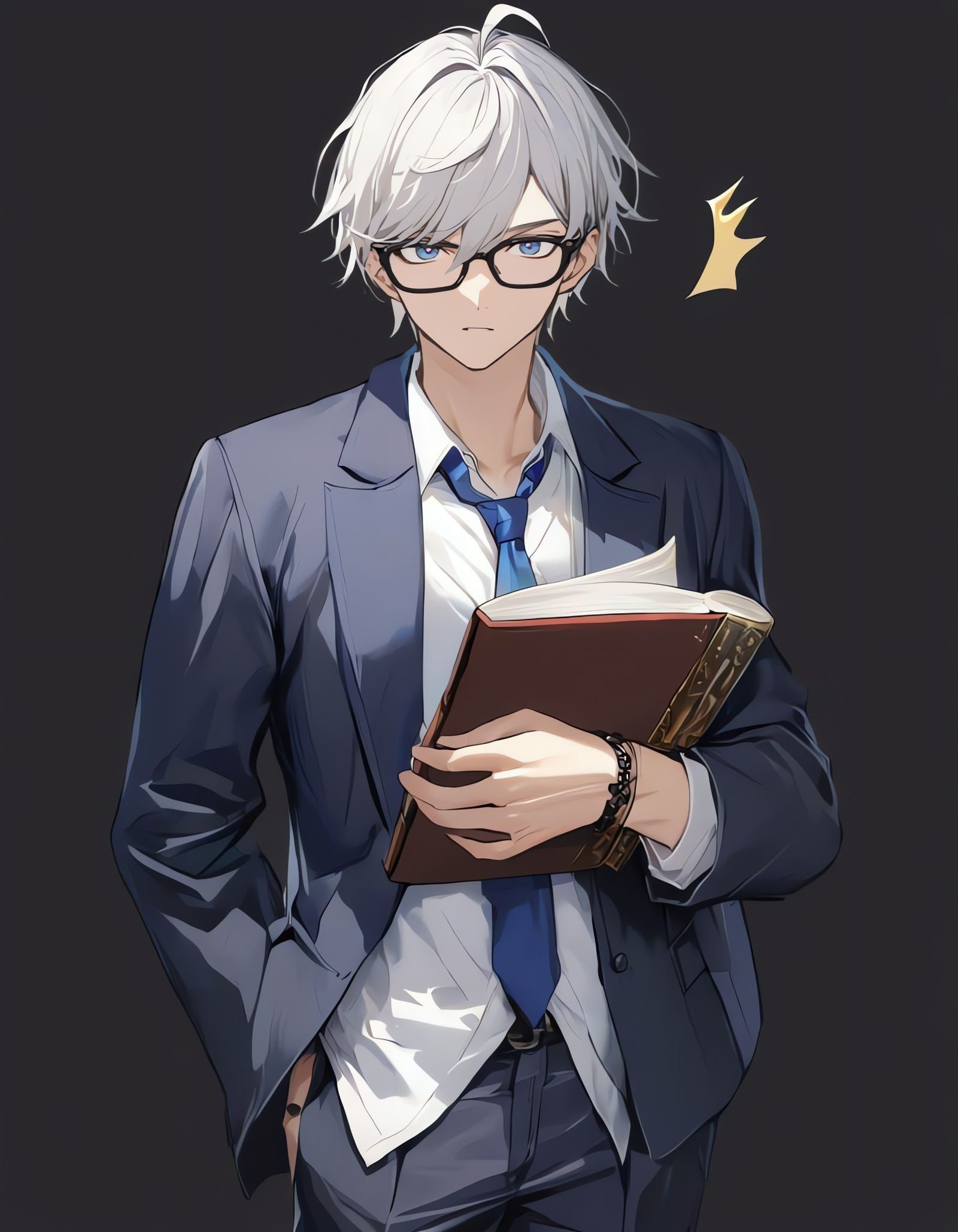 Surprised Boy Holding Books on White Background