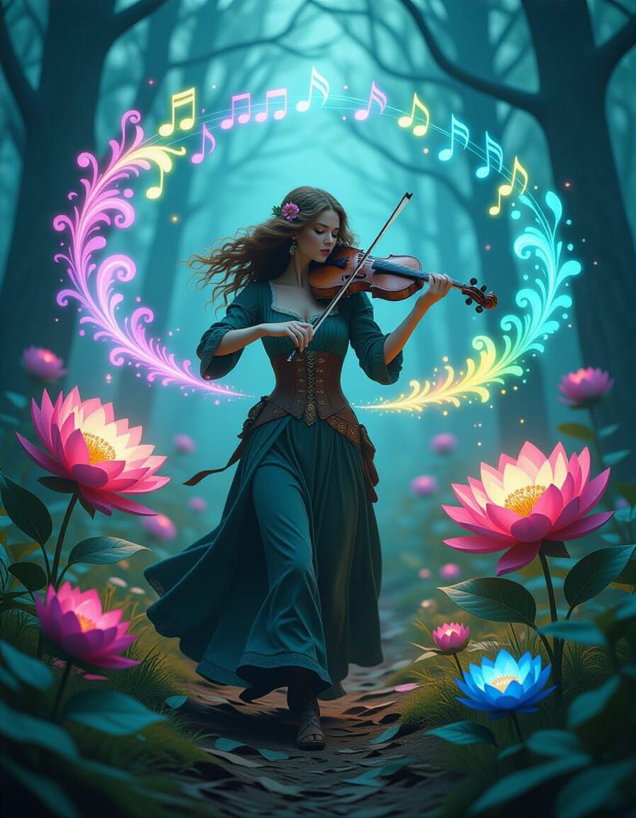 Magical Witch Revives Dead Forest with Bioluminescent Flower...