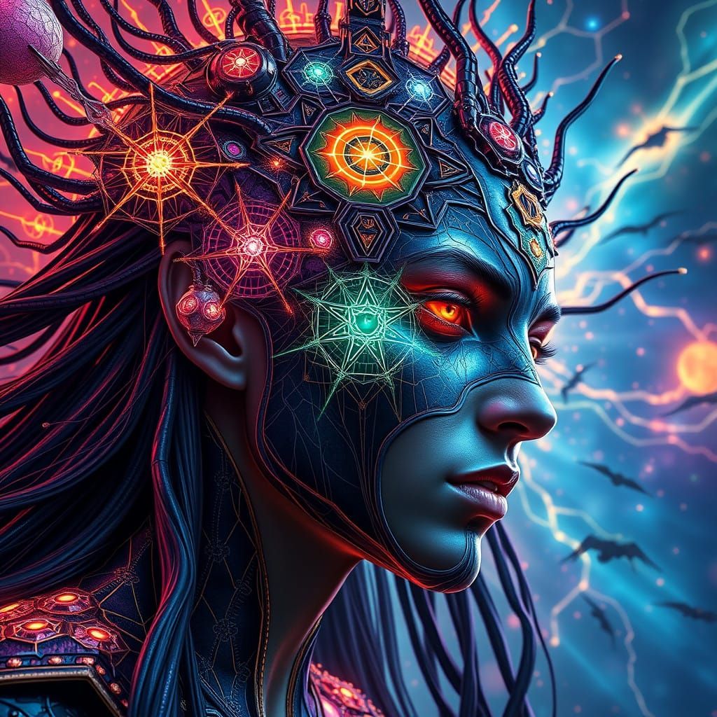 Surreal Hyperrealistic Portrait in Vibrant Splash Art Style