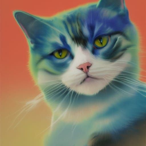 Paintsploding Cat: A Colorful Abstract Explosion