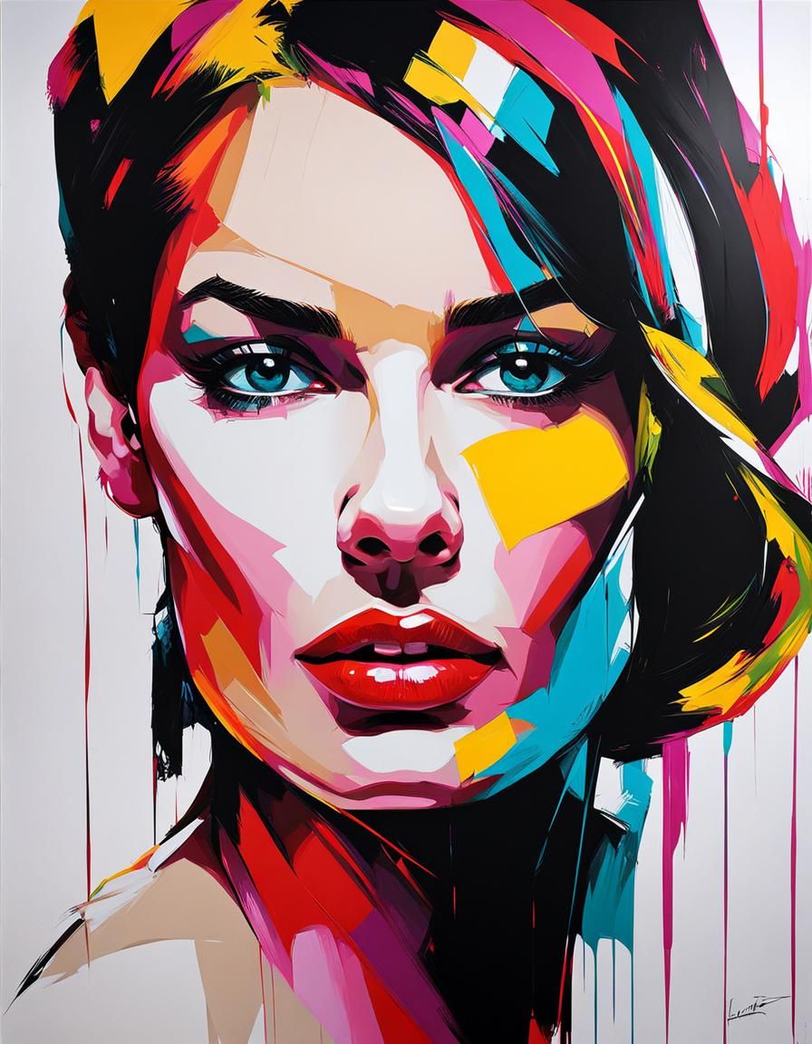 Colorful Portrait in Neo-Expressionist Style