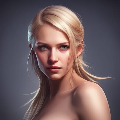 Hyperdetailed Portrait of a Blonde Girl