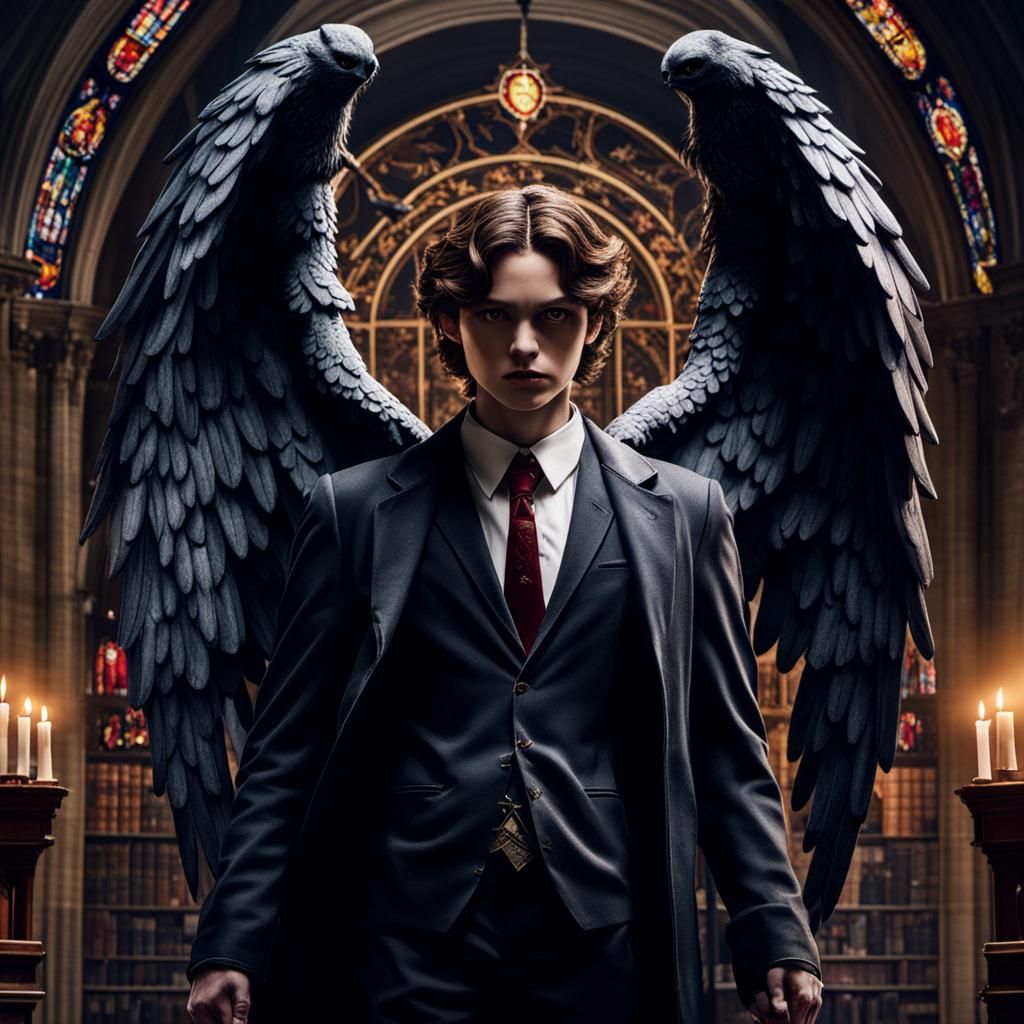 Dark Academia Chapel Angel