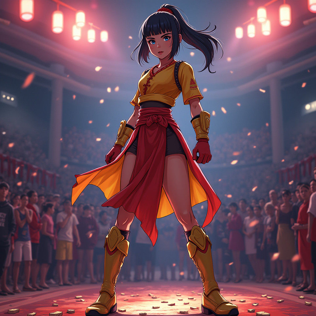 East Timorese Girl Warrior in Anime Style