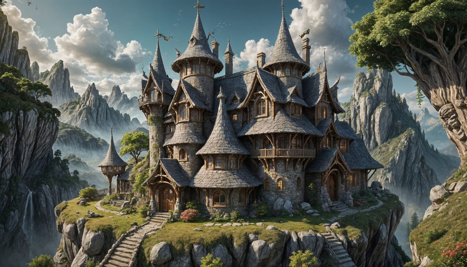 Enchanting Elven Cottage with Round Towers