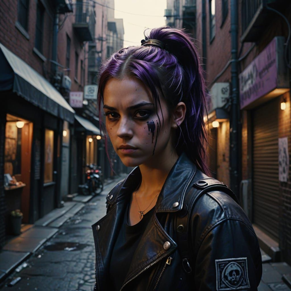 Australian Assassin: Hyperrealistic Portrait in Punk Style