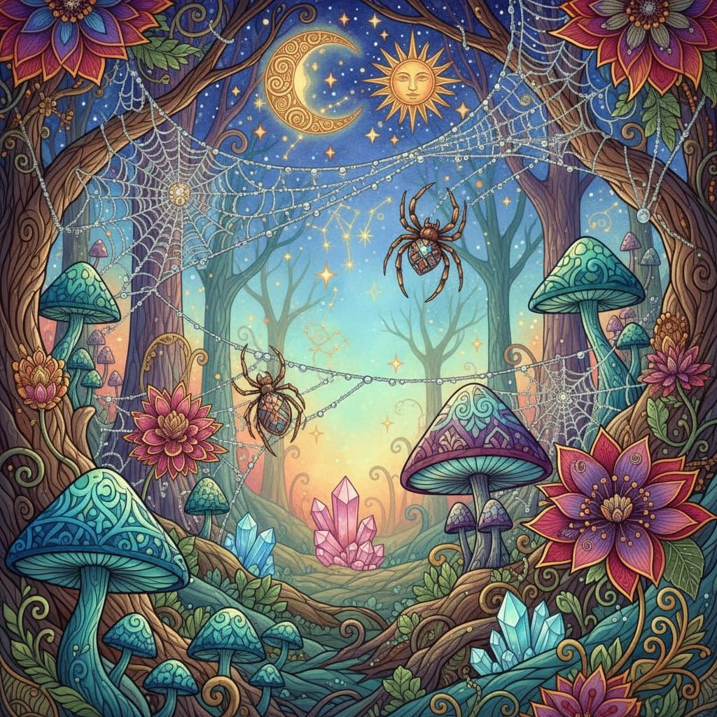 Intricately detailed alcohol ink illustration, a magical for...