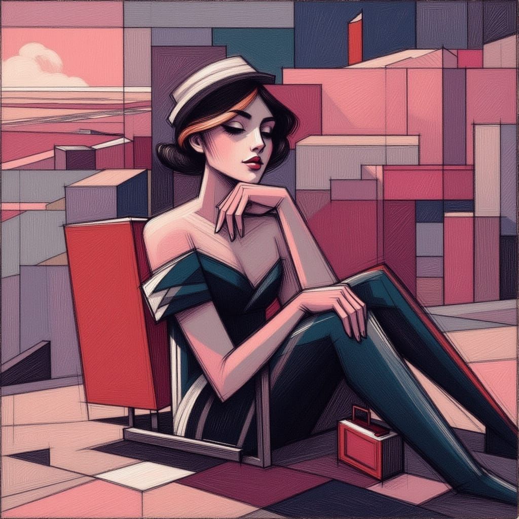 Ethereal Stormy Landscape in Cyberpunk Style