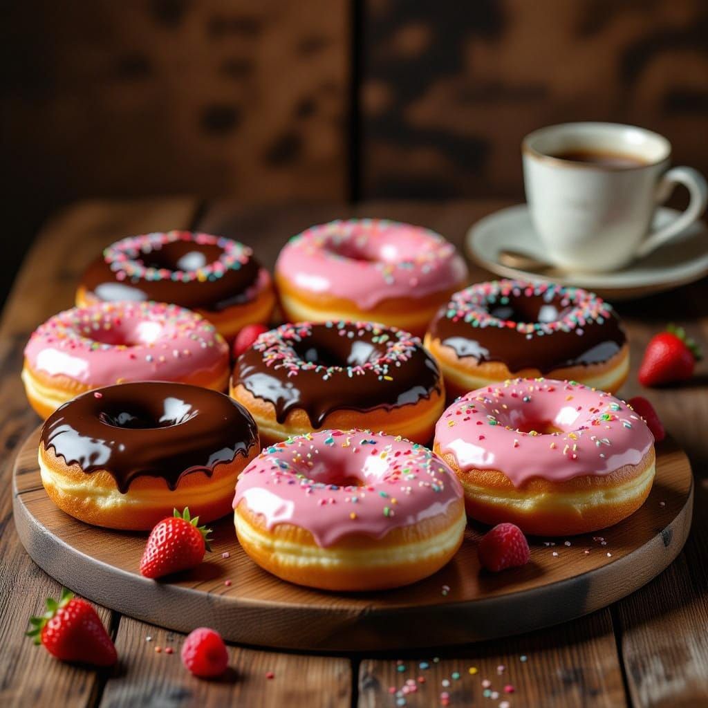 Hyperrealistic Digital Painting of Chocolate & Strawberry Do...