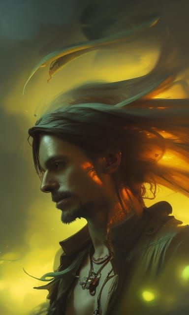 Captain Jack Sparrow and Friendly Kaiju Monster Oil Painting