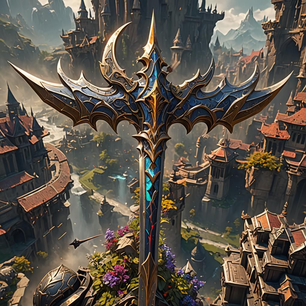 Fantastical Paladin Halberd Concept Art