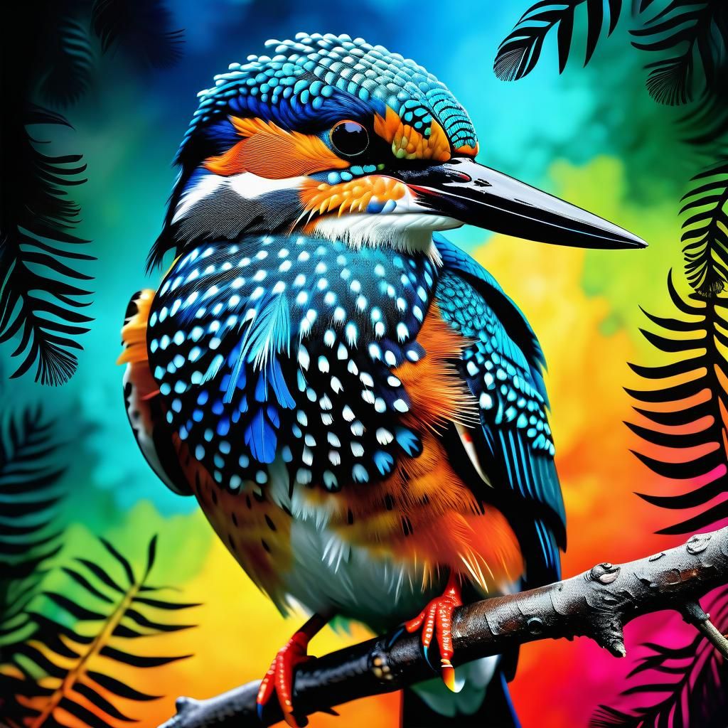 Majestic Kingfisher in Hyperrealistic 3D Render