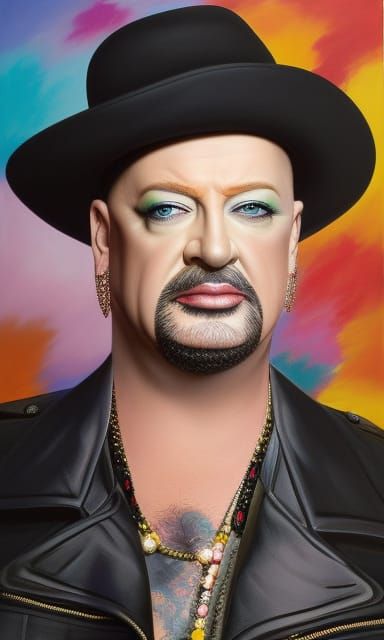Boy George in a big hat