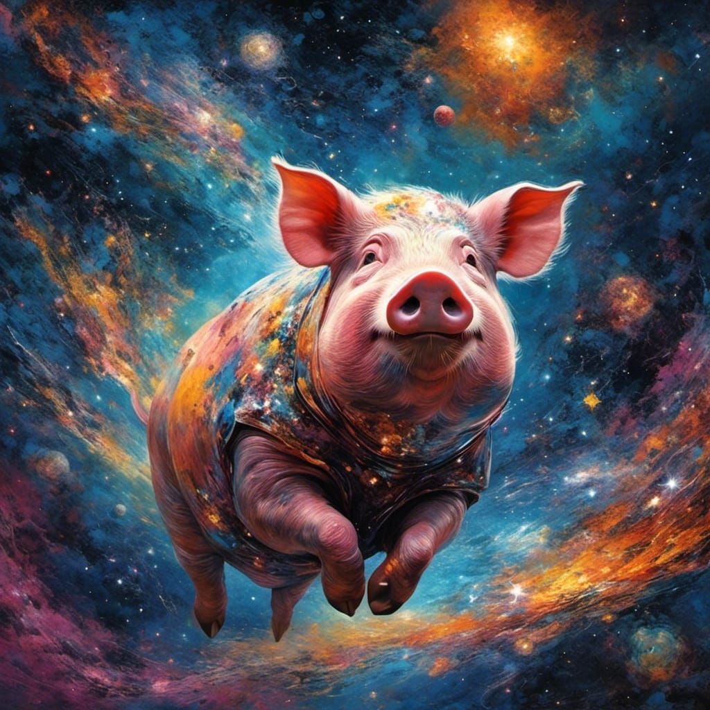 Pig Floating in Space: Psychedelic Holographic Art