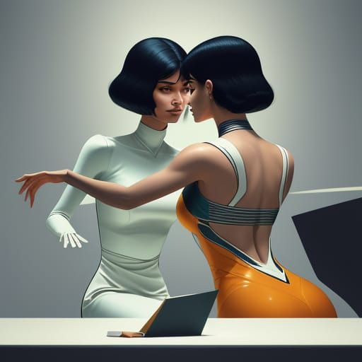 Digital Painting of Intimate Human Connection