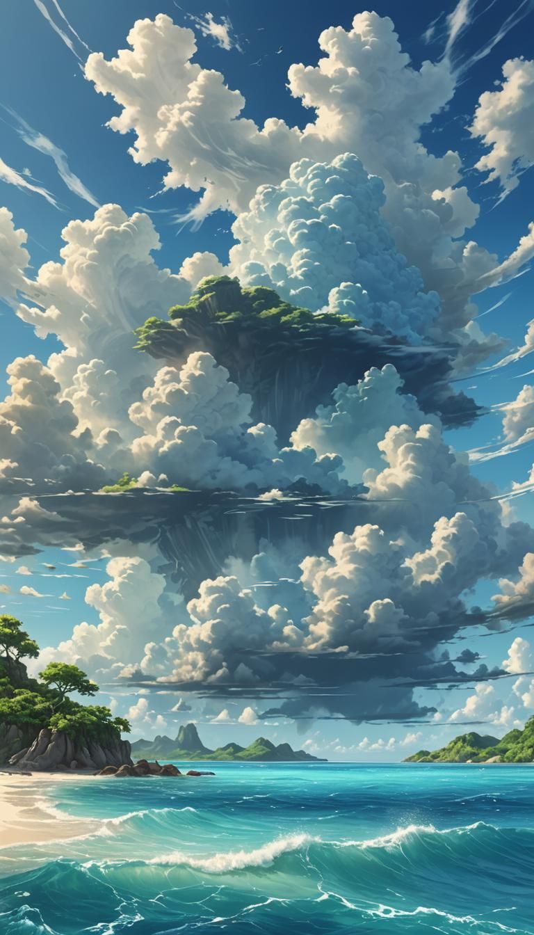 Island Paradise in High Definition Anime Art