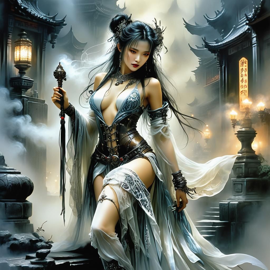 Gothic Seductress in Dreamlike Fantasy Style