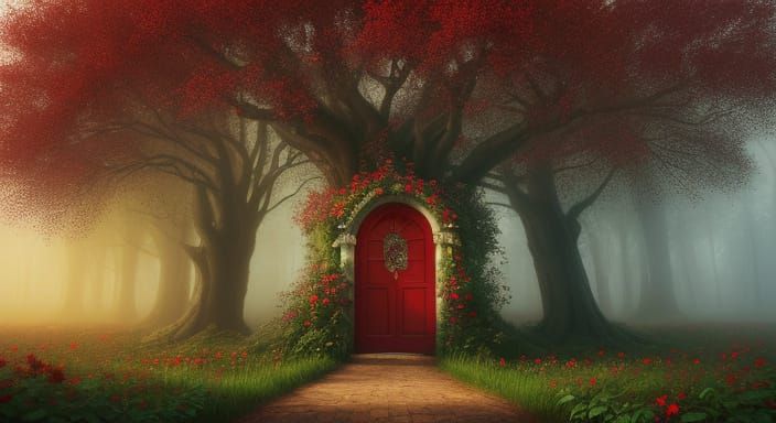 Mystic Tree Doorway to Rose Garden