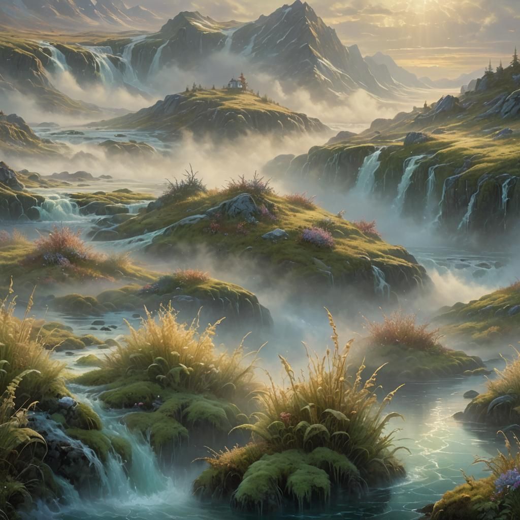 Ethereal Fireproof Algae Thriving in Icy Tundra