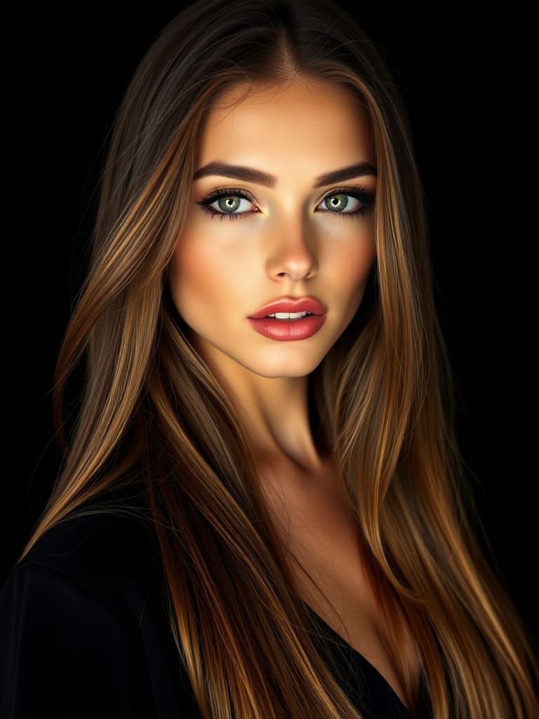 Sultry European Goddess in Moody Black Light