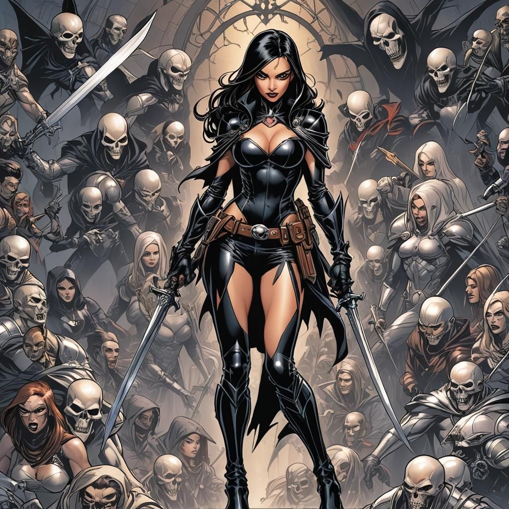 Grimdark Warrior in Comic Book Style