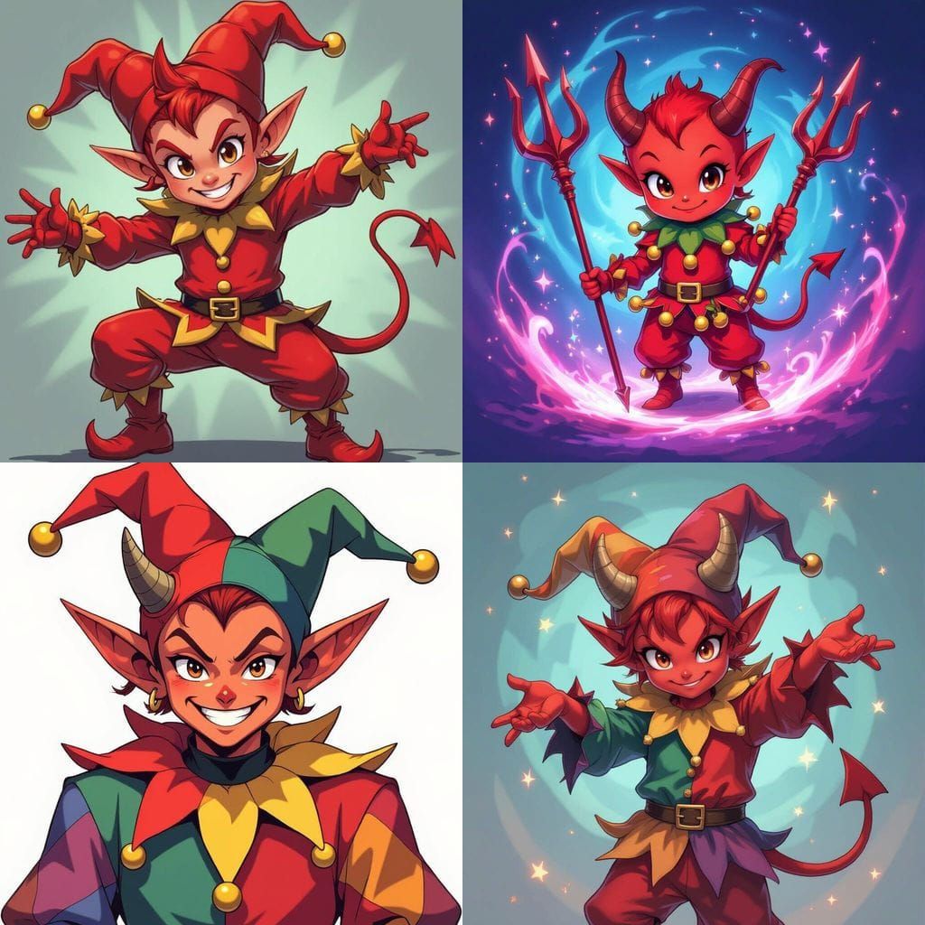 Anime Devil Jester Imp Character Design