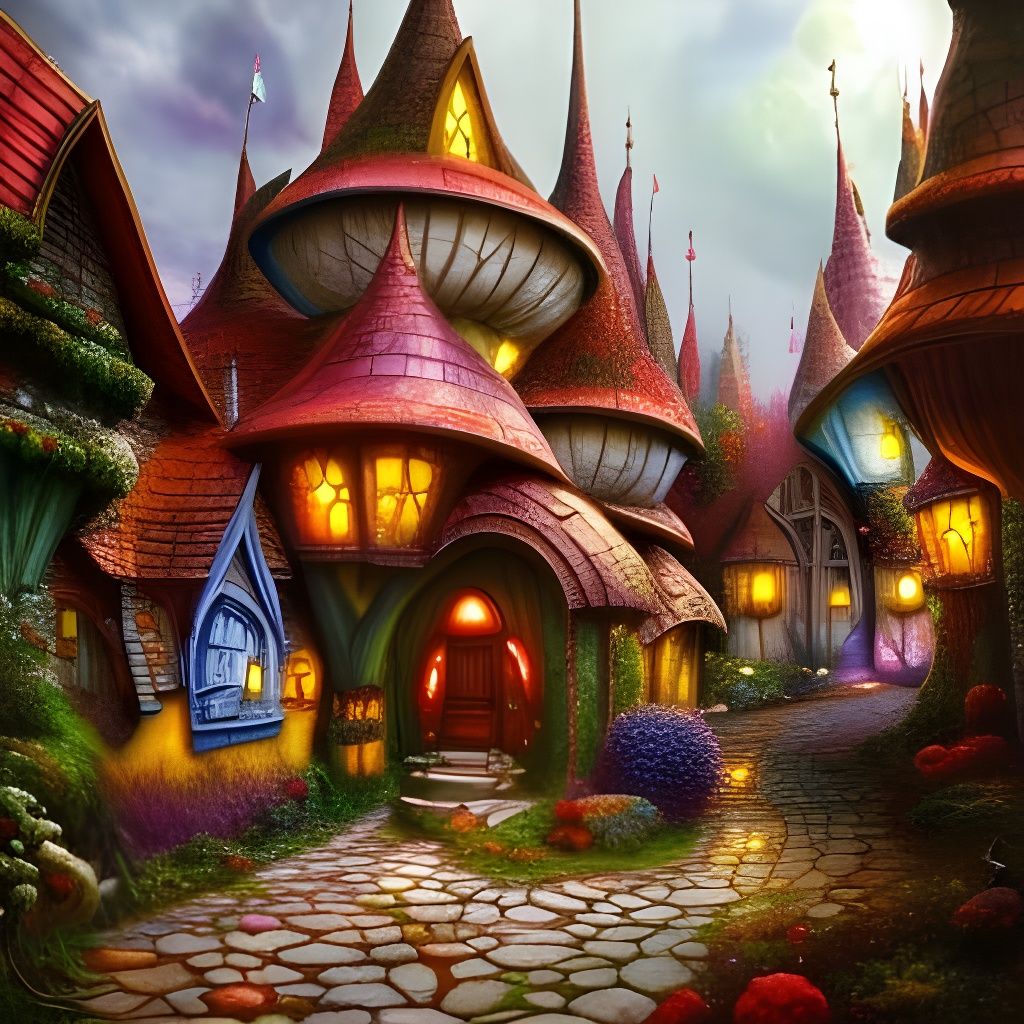 Enchanting Fairy Village Concept Art