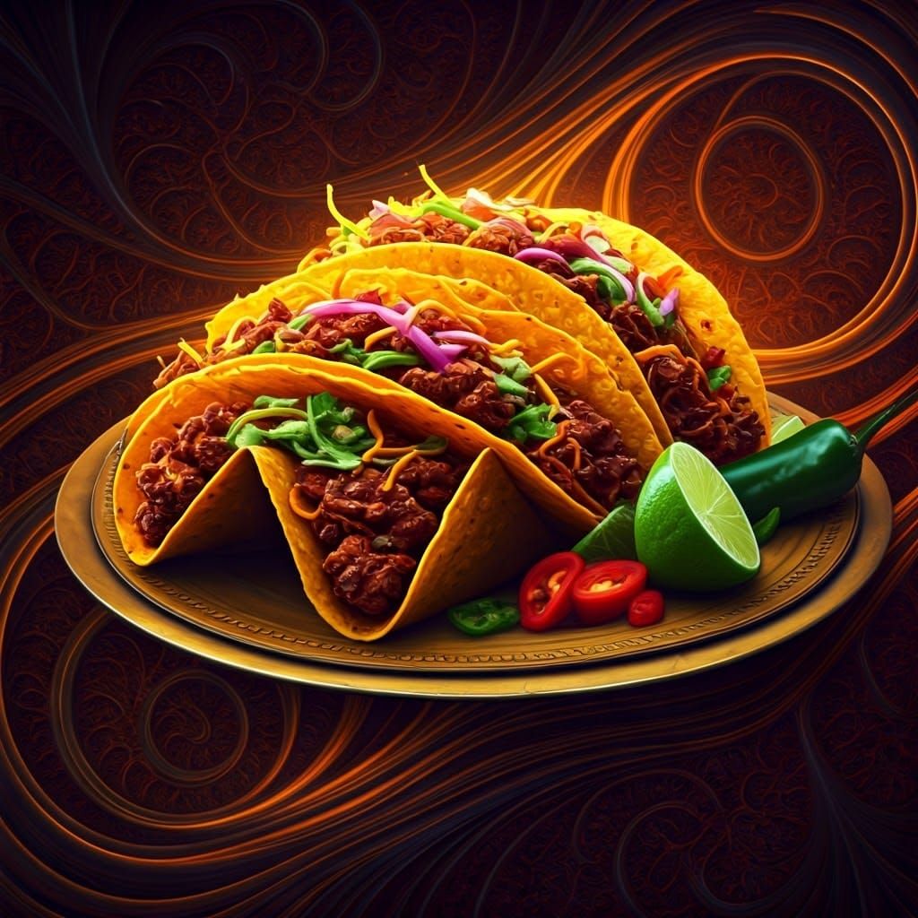 Tacos in a Dreamlike Golden Light