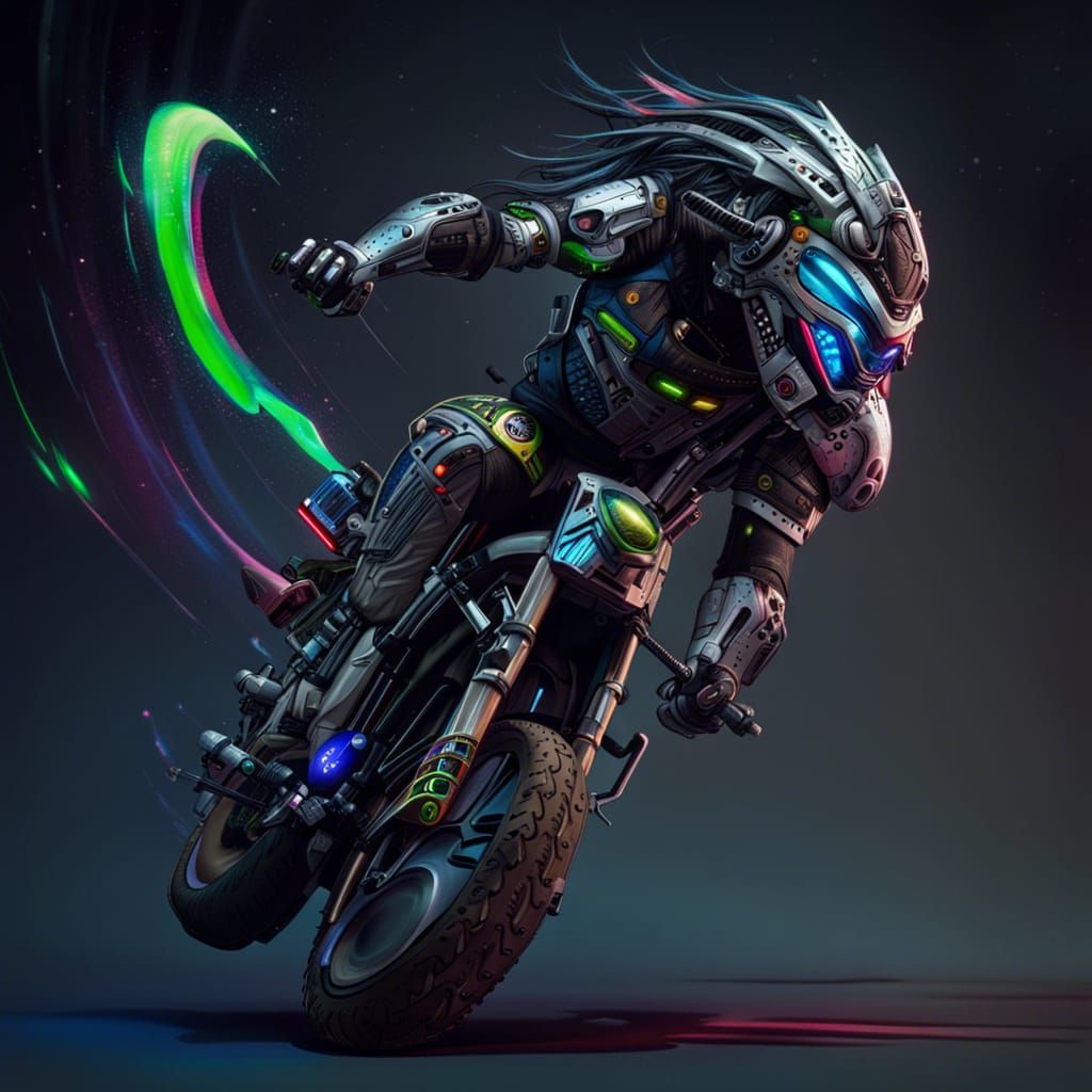 alien space bike rider