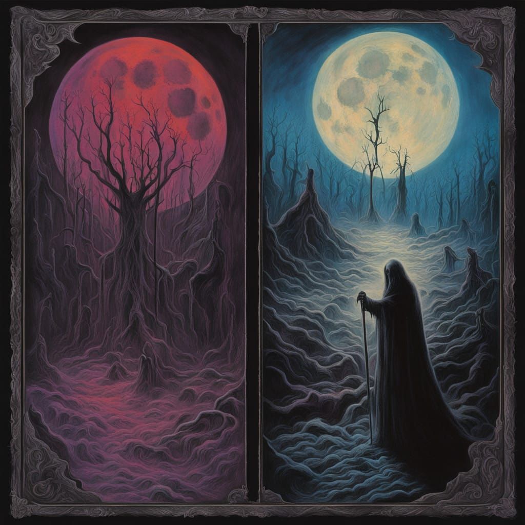 80s Retro Horror Film Festival Poster in Dark Blue and Purpl...