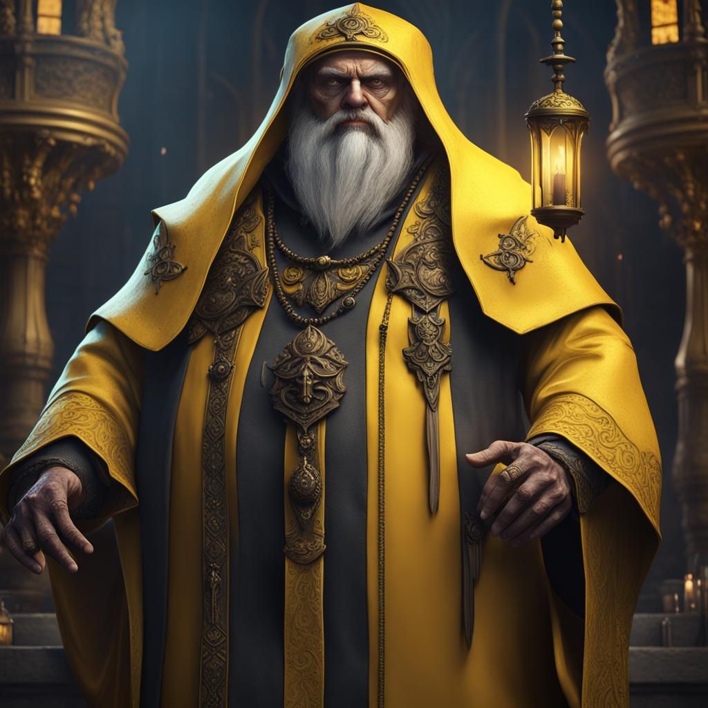 Fantasy Priest in Yellow Robes Concept Art
