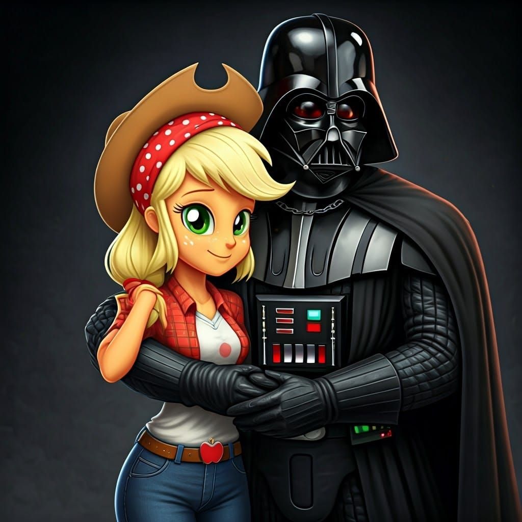 Applejack and Darth Vader: A Mother's Embrace