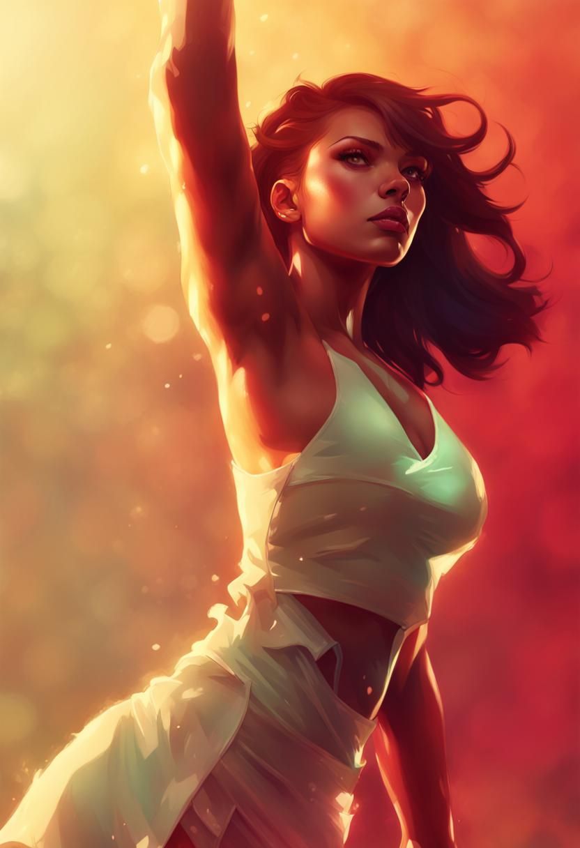 Hyperdetailed Cheerleader Portrait in Volumetric Lighting