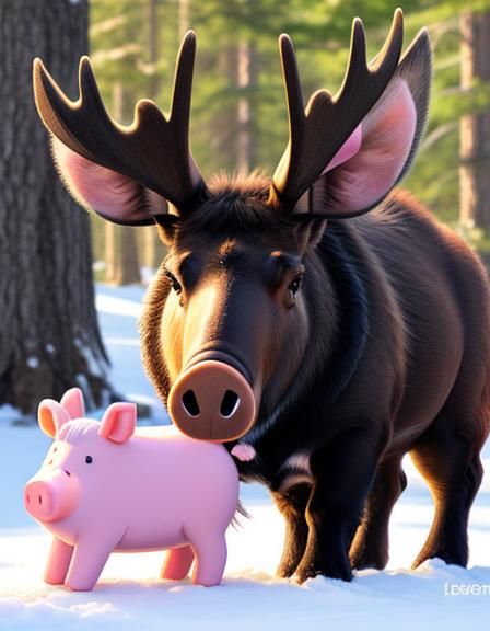 Moose Pig Hybrid Fusion: High-Quality Rendering