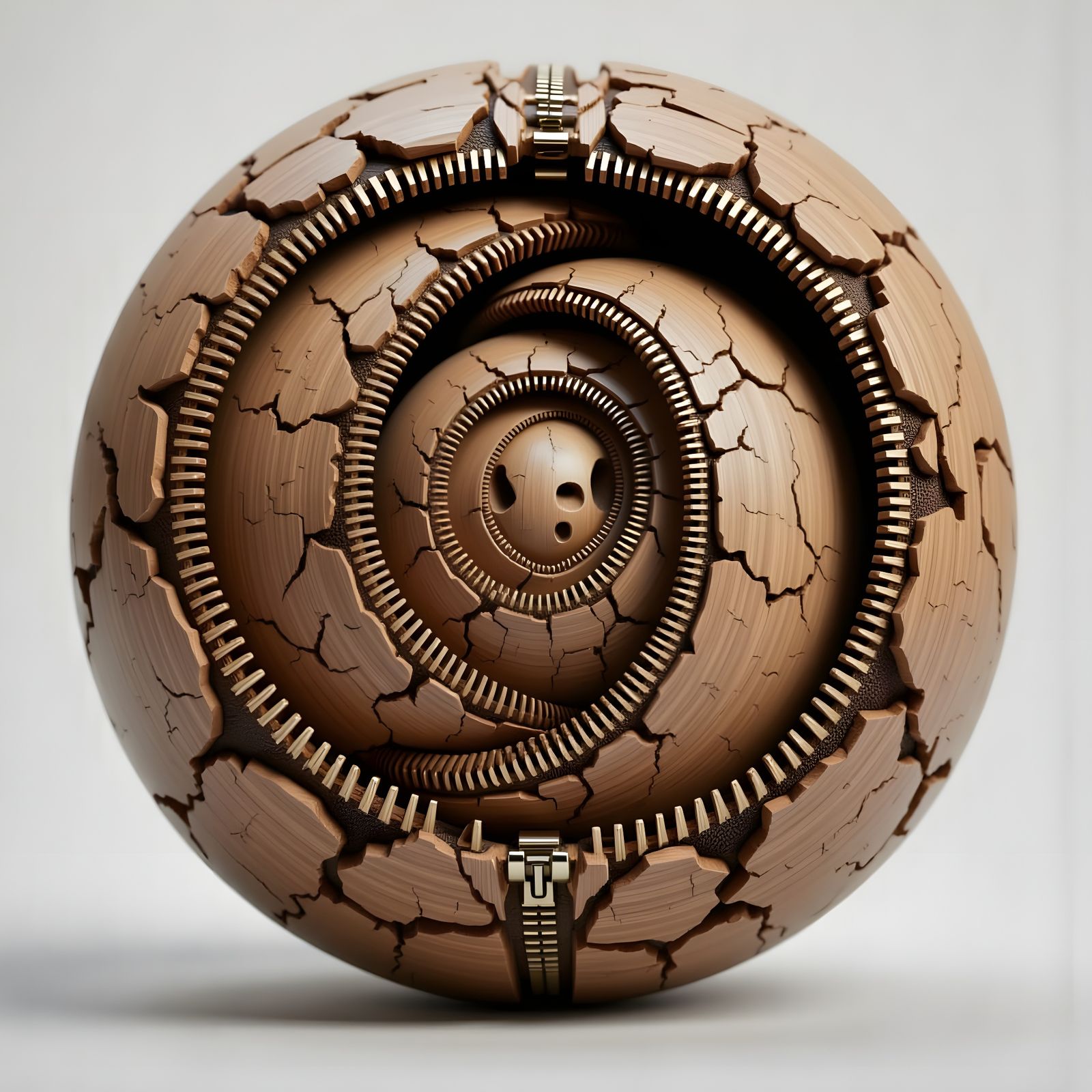 Concentric Moons with Zipper Teeth Outlines