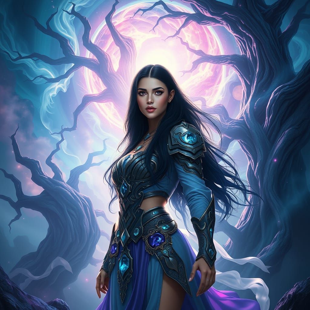 Mystical Warrior in Enchanted Realm