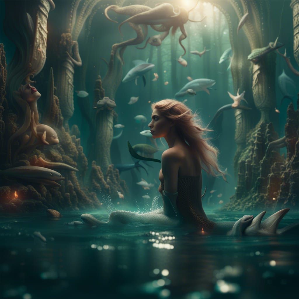 Enchanting 3D Mermaids in an Underwater Kingdom