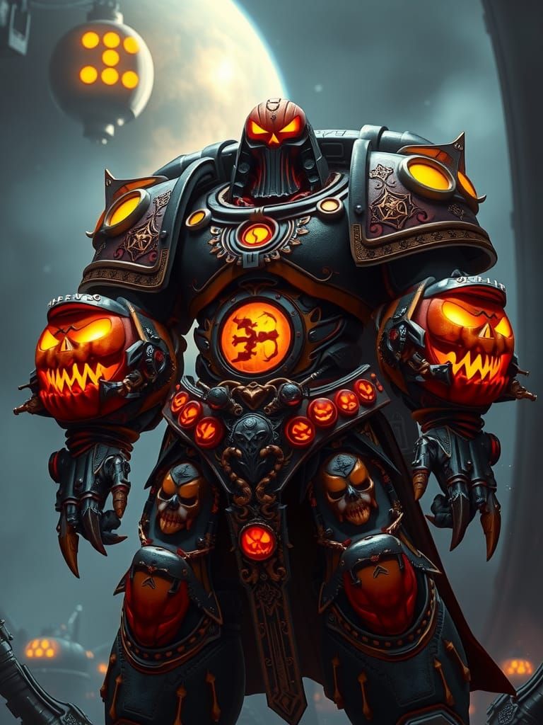 Halloween Space Marine in Grimdark Gothic Armor