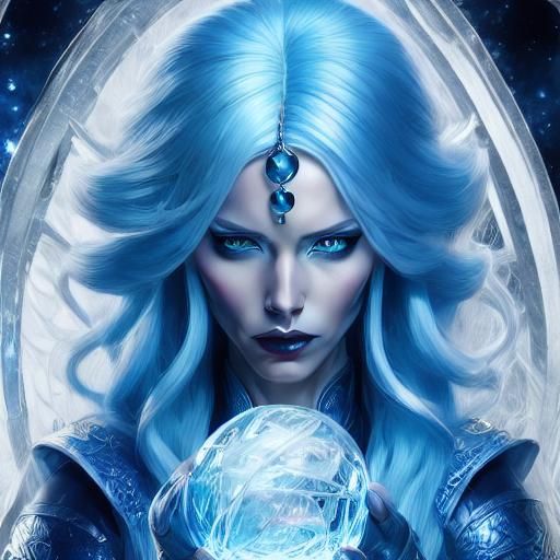 Fire and Ice Superhero in Klimt Style