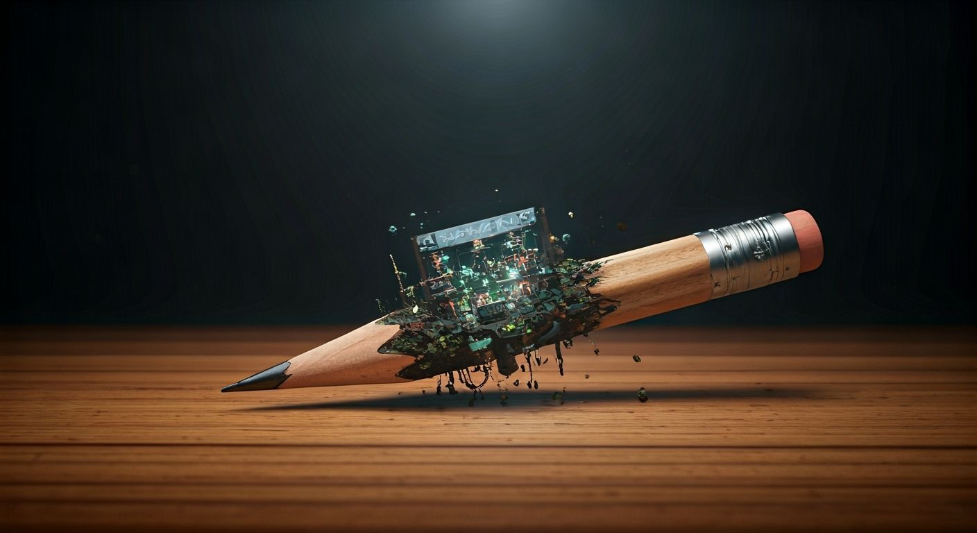 Pencil Transforms into Alien Marketplace Diorama