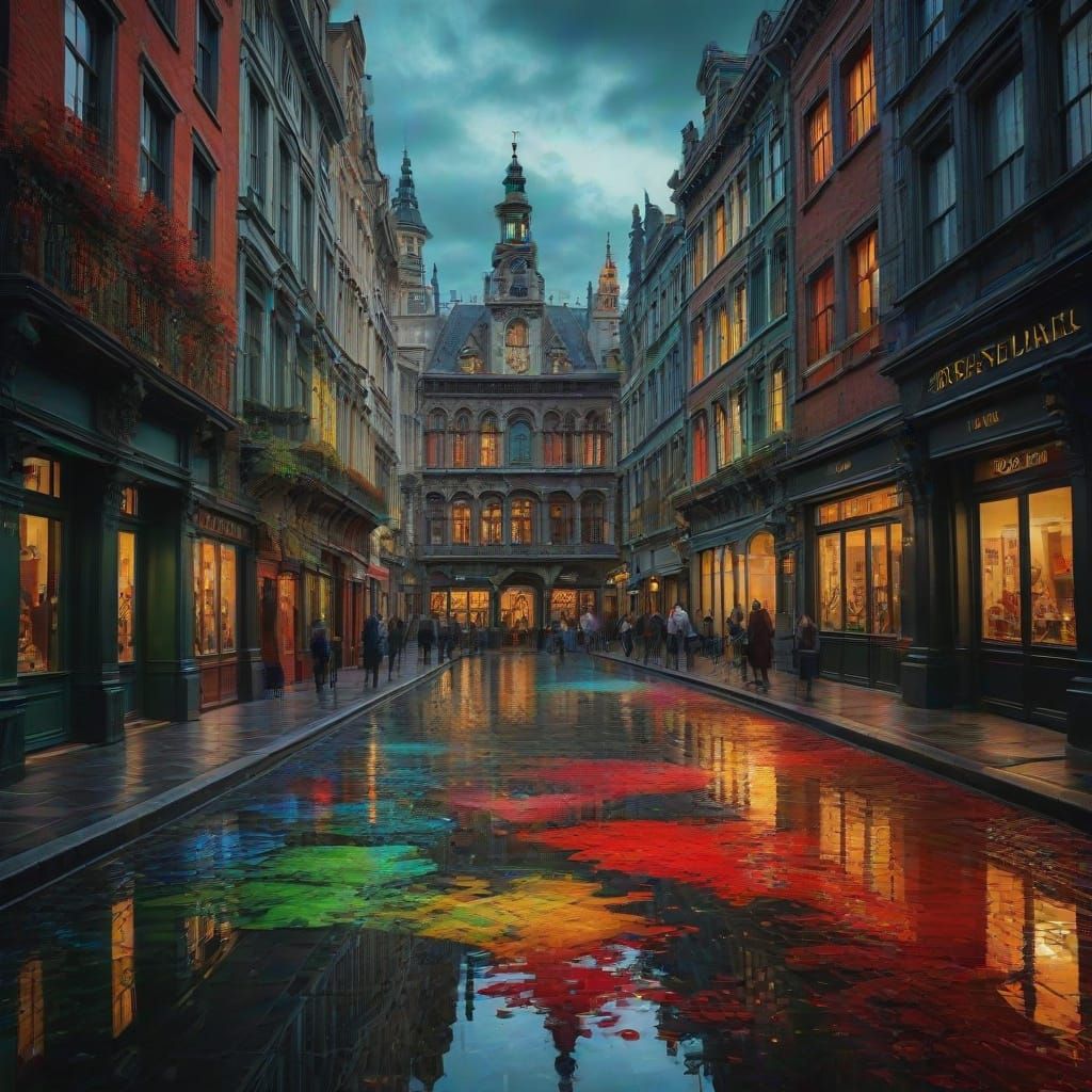 Surreal Hyperrealistic Gran Place in Brussels