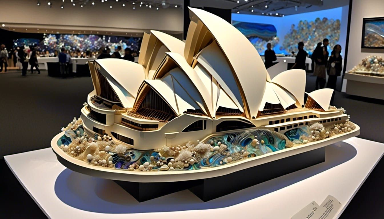 Reflective Sydney Opera House Model Centerpiece