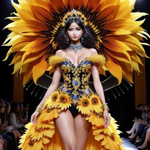Sunflower Haute Couture Fashion Runway Show