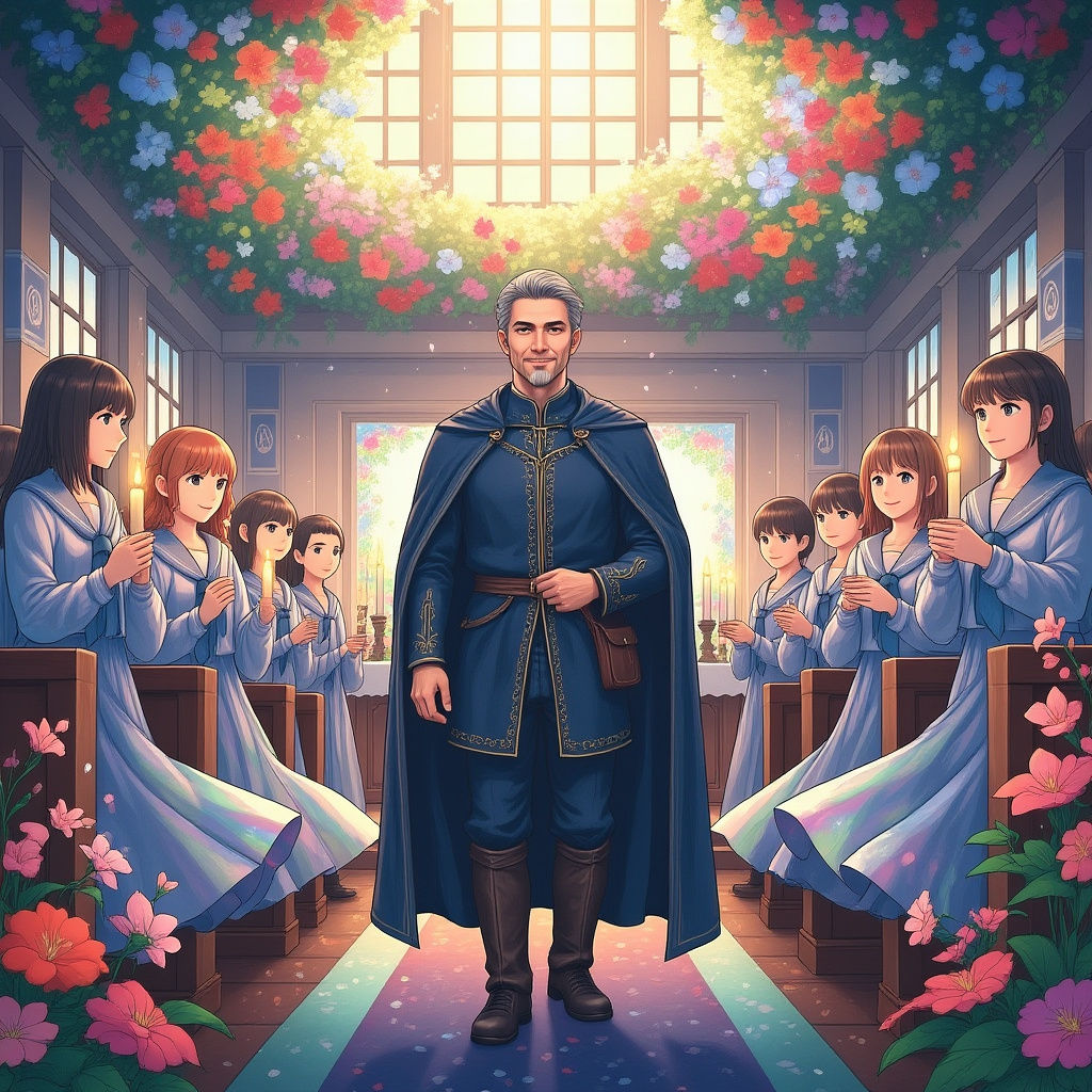 Enchanted School Wedding with Garlands and Candles