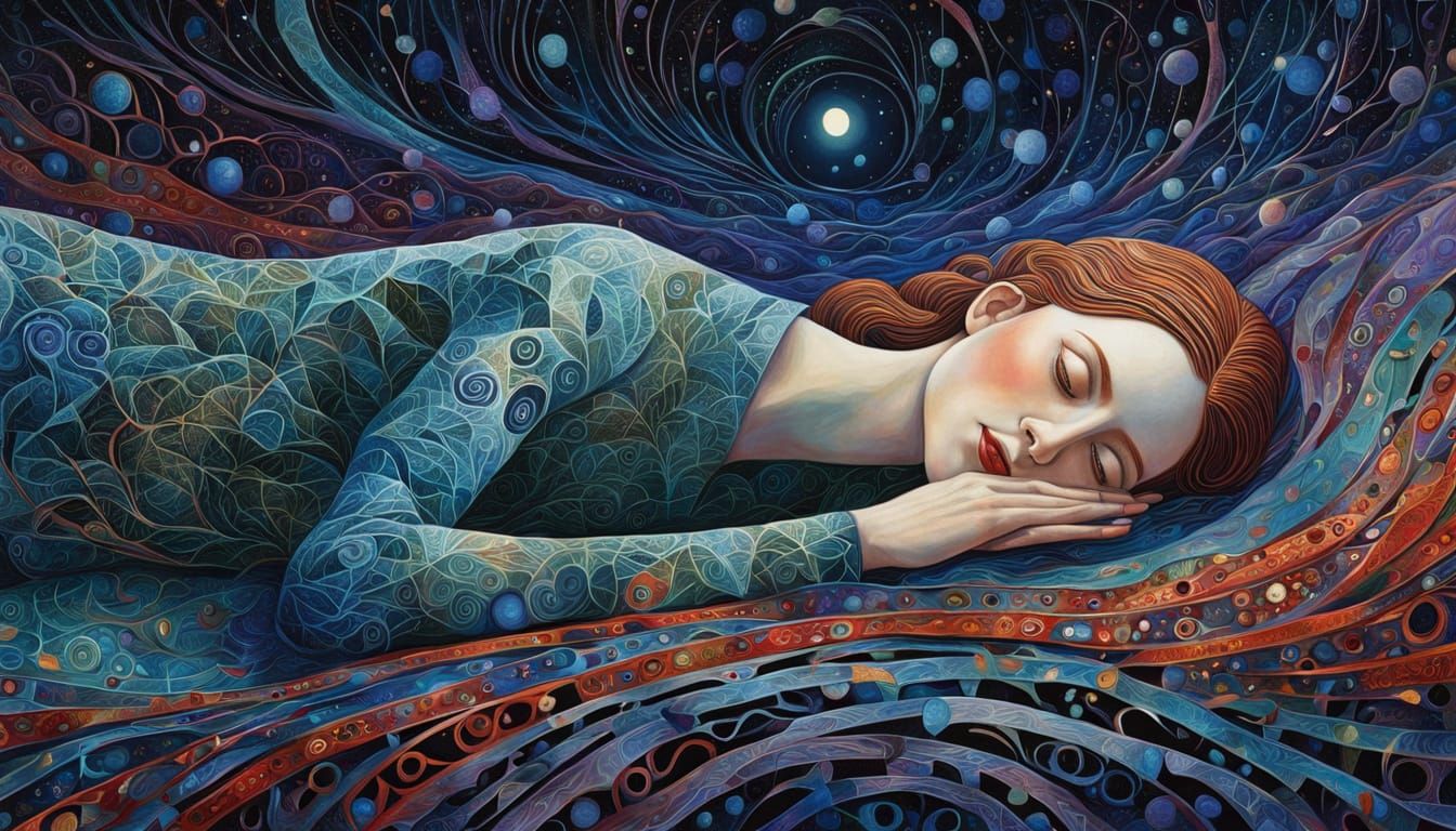 Surreal Bio Art: Dreamlike Portrait with Glowing Eyes and Vi...